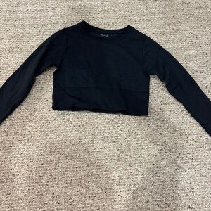 Offline by Aerie Black Long Sleeve Crop Top